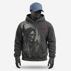Sweat-shirts à capuche délavés pour hommes, best-sellers, style streetwear oversize tendance avec personnalisation de marque, fabrication directe usine - Product Image 1