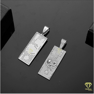 Colgante DE PEPITA cuadrada de estilo punk único Iced Out Black 925 Sterling Silver con diamantes cultivados en laboratorio VVS - Product Image 5