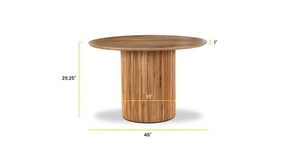 <b>Round</b> <b>Solid</b> <b>Wood</b> <b>Dining</b> <b>Table</b> Black Circular Tabletop <b>Dining</b> <b>Table</b> for Kitchen <b>Dining</b> Room Coffee Leisure Use - Product Image 4