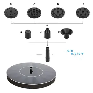 7V 1.4W Water Pump Floating Solar Power Fountain Water Pump Garden Watering Round Irrigation Pump Outdoor Bird Feeder Decoration