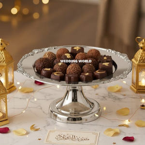 Tazón de Chocolate de Metal con Diseño de Rosas, Tazón de Chocolate de Metal de Diseño de Lujo para Decoración de Mesa de Ramadán - Product Image 6