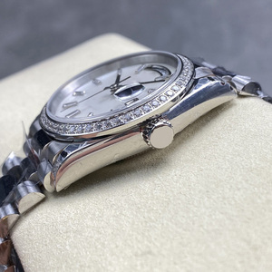 นาฬิกาคู่รัก EW FC Sk 904L รุ่น 36 มม. สำหรับผู้หญิง ระบบออโตเมติก ประดับเพชรทรงลูกบาศก์ สีเงิน กลไก 2834/7500 นาฬิกาข้อมือลำลอง - Product Image 2