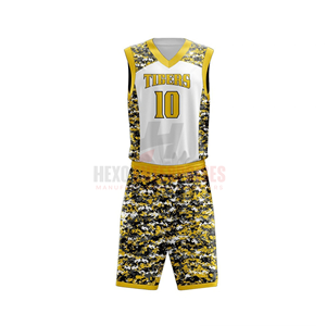 Uniforme de basket-ball personnalisé en tissu polyester, imprimé par sublimation, confortable, pour équipe de club - Product Image 5