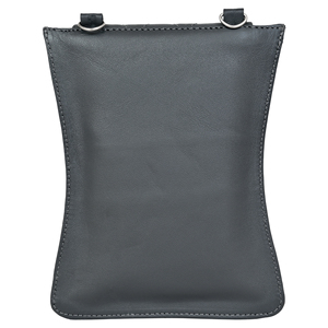 Pochette bandoulière pour téléphone portable en cuir véritable pour femme, avec fentes pour cartes, minimaliste, tendance, gris, fermeture magnétique réglable, 7 - Product Image 5