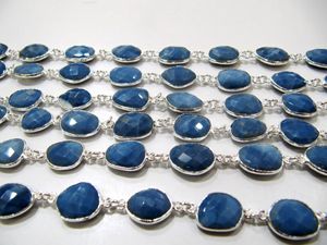Cadena con Conector de Bisel de Ópalo Azul Natural de Forma Irregular, Tamaño de 12 a 15 mm, para la Creación de Joyería - Product Image 6