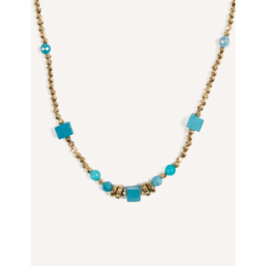 Collana YXQ 05 in acciaio inox con pietra di ossidiana naturale Caoba colorato accessori moda - Product Image 1