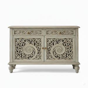Excellent Quality Solid Wood Spiral Motif 2 Door <b>Sideboard</b> with Drawers for Home and Hotel Use Available at Factory Price - Product Image 4