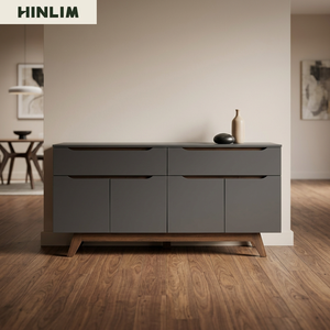 Modern Minimalist <b>Sideboard</b> Wood <b>Storage</b> Cabinet Midcentury Design Living Room Furniture for Urban Dining Room - Product Image 4