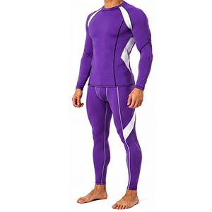 Ensemble de vêtements de compression pour hommes, t-shirt à manches longues et leggings extensibles à séchage rapide pour la salle de sport, la course à pied et l'entraînement - Product Image 5