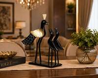 Lot de figurines d'oiseaux artisanales en gros – Art tribal traditionnel en bois, paon décoratif pour la maison, le bureau et le salon