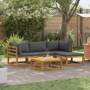 Conjunto de Muebles de Jardín de 5 Piezas en Madera de Acacia Sólida, Madera Natural para Exteriores - Product Image 1
