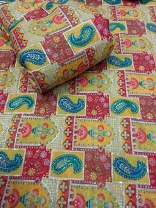 Handmade Embroidered Fabric Wholesale Designer Indian Textile Material For Ethnic Apparel And Home Decor Bulk Export For Markets - Product Image 5