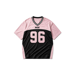 Fabricant OEM de maillots de football américain color block en gros, avec numéro appliqué personnalisé, en maille oversize, unisexe, hauts de sport de printemps - Product Image 3