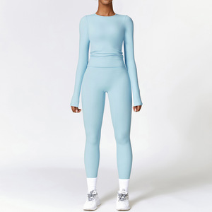 <b>Women's</b> 2 Piece Yoga Set Long Sleeve Top High Waist Ankle Length <b>Leggings</b> - Product Image 4