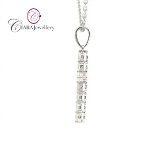 ทองสีขาวทึบ18K ไม้กางเขนคริสเตียนจี้เพชรธรรมชาติแท้-ของขวัญ - Product Image 2