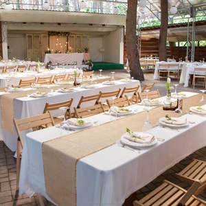 Nouveaux chemins de table en toile de jute rustique 12x71 pouces, couleur kaki, style campagnard, pour mariages et fêtes d'anniversaire - Product Image 2