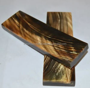Buffalo Horn Scales Handle Set Pair Custom Souvenir Animal Nautical Style <b>Polished</b> Knife Making Blanks ARTISAN CRAFT Europe - Product Image 1