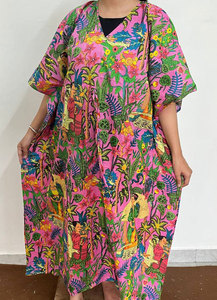 Elegante Vestido Kaftán de Algodón Estampado para Mujer, Estilo Informal y con un Toque Elegante - Product Image 4