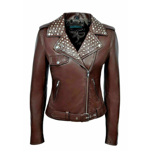 Wholesale Customizable Fashion <b>Women</b> PU Leather Winter Motorcycle <b>Jacket</b> Solid Pattern Knitted Embroidery Button Waterproof - Product Image 3