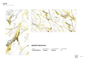 Dalle de porcelaine brillante Nova Reflect 600x1200mm 60x120cm 24x48 pouces, carrelage architectural de luxe - Product Image 4