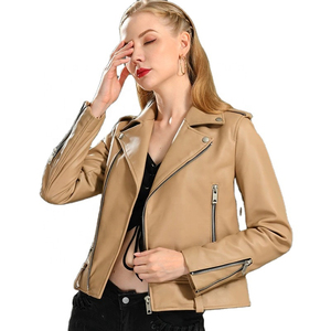New Arrival Women's High Quality Fashionable Breathable Woven Motorcycle Leather Jacket Nylon Custom Design for Autumn Winter - Product Image 6