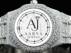 Montre mécanique glacée avec incrustation de diamants, bracelet en acier inoxydable, cadran analogique en cristal, ton argenté, cadeau élégant pour femme - Product Image 5