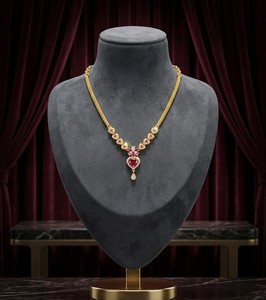 Collar Divyoro con Diseño Floral, Chapado en Oro, Aleación de Cobre, Joyería Clásica Romántica para Mujer, Origen Orissa, para Bodas - Product Image 2
