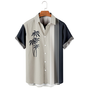 เสื้อฮาวายผู้ชาย OEM ทนทาน ผลิตจากโพลีเอสเตอร์/คอตตอน ระบายอากาศได้ดี แห้งเร็ว เหมาะสำหรับฤดูร้อน แขนสั้น สไตล์ลำลอง ผลิตโดยโรงงาน OEM รับผลิตตามแบบ - Product Image 2