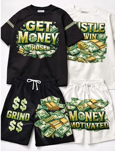 Conjunto Deportivo de Verano 2026, Camisetas y Pantalones Cortos con Estampado Gráfico Extra Grande, 100% Algodón, Personalizado, Estilo Y2K, Estampado Animal 3D - Product Image 6