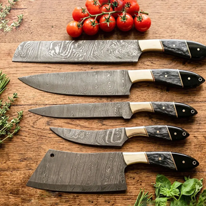 LEGACY BLADES 5-Piece 67-Layer Damascus Steel <b>Knife</b> <b>Set</b> Wood Handle Handmade <b>Sharp</b> Ambidextrous Chef <b>Knives</b> Polished Edge - Product Image 6