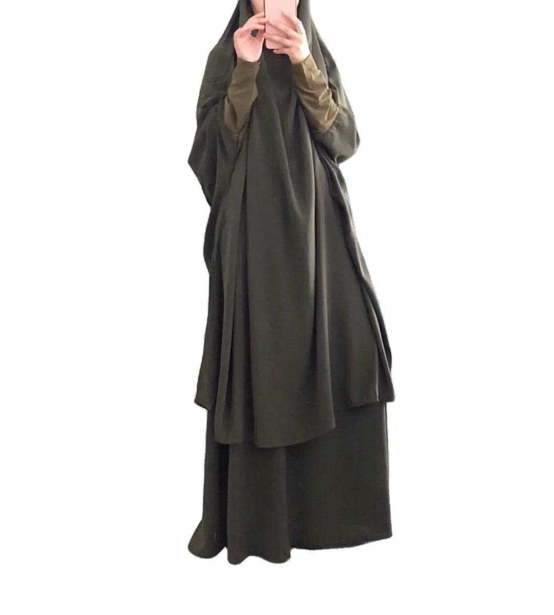 2-teiliges Jilbab abaya-Set muslimische Frauen islamische Kleidung abaya gewand Islam Türkei bescheidenes Outfit vollständig bedeckt Mode-Abaya