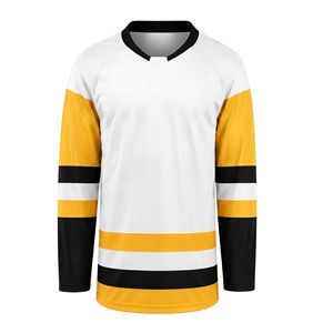 White Base Contrast Color Breathable Blank Ice Hockey Jersey Polyester <b>Mesh</b> Fabric Training Uniform Long Sleeve Sports <b>Shirts</b> - Product Image 1