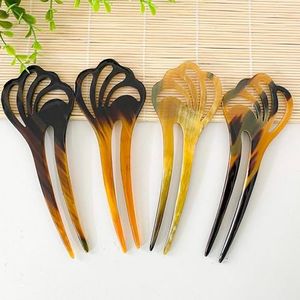 AUREVIA CRAFTS Horquilla para el Cabello Hecha a Mano con Cuerno de Búfalo, Textura Natural, Ecológica, Estilo Europeo Americano, Personalizable - Product Image 2