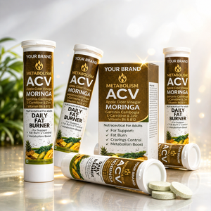 Comprimés effervescents de vinaigre de cidre de pomme OEM avec Moringa, Garcinia et L-Carnitine – Soutien au métabolisme et à la gestion du poids, pin - Product Image 5