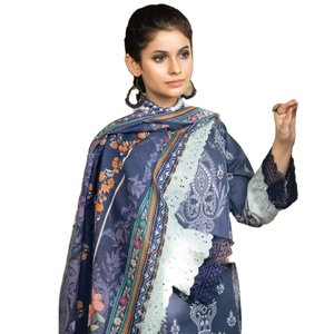 Trajes de césped de verano para mujer de alta calidad, ropa de talla grande con decoración bordada, vestidos de verano con patrón sólido - Product Image 1