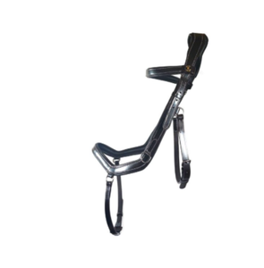 Bridon en cuir de cheval fait main de qualité supérieure avec rênes, équipement équestre durable et confortable pour l'équitation et l'entraînement, noir Cob - Product Image 4