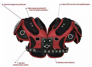 แผ่นรองไหล่ฟุตบอลอเมริกันแบบมืออาชีพ คุณภาพดีที่สุด โลโก้สั่งทำได้ ระบายอากาศ ป้องกันแบคทีเรีย ป้องกันหน้าอก ใช้ได้ทั้งชายและหญิง ราคาถูก - Product Image 3