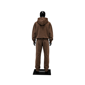 Ensemble de survêtement unisexe premium marron oversize avec sweat-shirt à capuche uni et pantalon de jogging – Tenue décontractée streetwear et sportswear - Product Image 2