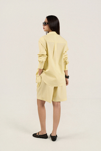 Pantalones Cortos de Verano para Mujer, de Popelina Vietnamita 100% Algodón, Sólidos, Sueltos, Transpirables, Prelavados con Enzimas, con Cintura Elástica - Product Image 4