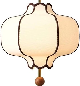 Lanterne suspendue en tissu fait main de forme irrégulière, style zen asiatique traditionnel, décoration intérieure pour salon, plafond - Product Image 1