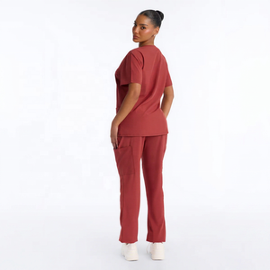 Conjunto de Uniforme Médico Elástico y Suave para Personal de Hospital, Hombres y Mujeres, Doctoras y Enfermeras, con Bolsillos, Manga Corta - Product Image 2