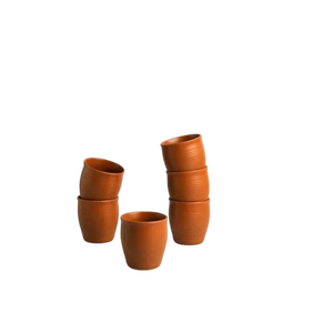 Tazas de Té Redondas de Arcilla Natural Hechas a Mano, Color Terracota, Jarrones Decorativos para Uso en Interiores y Exteriores - Product Image 3