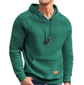 Sweat-shirts à capuche pour hommes en tricot gaufré thermique respirant, doublure polaire chaude, fabrication OEM pour marques privées - Product Image 1