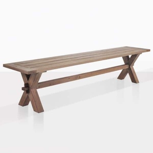 <b>Wood</b> X-Base <b>Bench</b> Rustic Modern Design Stable Dining Room Furniture Home Use - Product Image 1