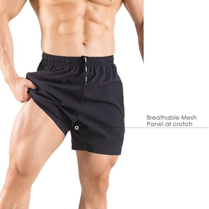 Shorts de sport respirants pour homme, lot de 2, avec cordon de serrage, séchage rapide, 92% polyester, 8% élasthanne, pour la course à pied et la salle de sport - Product Image 4