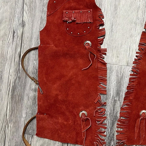 American Handmade Motorcycle <b>Leather</b> <b>Chaps</b> Cowboy Style Suede <b>Leather</b> Pant <b>Chap</b> <b>Men</b> Western Suede Riding Wear - Product Image 5
