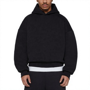 Sweat à capuche personnalisé pour homme, 100% coton, épais, en molleton français de haute qualité, blanc, surdimensionné, streetwear, 500 g/m², brodé - Product Image 1