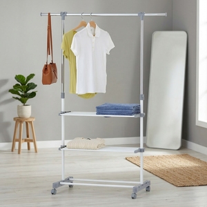 Oferta Shopee: Perchero Metálico de Dos Niveles, Multifuncional para Baño, Sala de Estar, Hogar Moderno, Hotel, Productos de Lavandería al por Mayor - Product Image 4