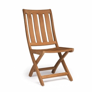 <b>Teak</b> Folding Portable Outdoor Dining <b>Chair</b> with Saber Legs Solid Wood Rustic Design - Product Image 1