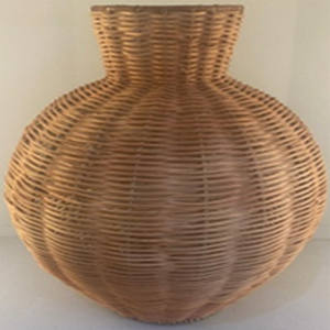 Handcrafted Natural Iron and Rattan Decorative <b>Vase</b> for Elegant Home Interior Styling Display - Product Image 1